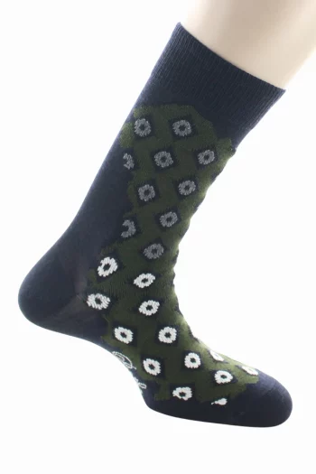 Chaussettes homme en laine losanges de la marque Berthe Aux Grands Pieds. Tricotées en laine et coton. Fabrication exclusivement française.