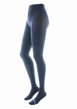 Collants 40D Albizia Marine et noir semi opaque. De la marque Berthe Aux Grands Pieds. Fabrication exclusivement française.