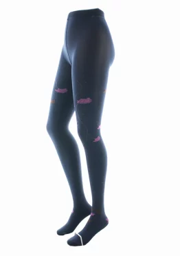 Collants 40D Albizia Marine et Rose semi opaque. De la marque Berthe Aux Grands Pieds. Fabrication exclusivement française.