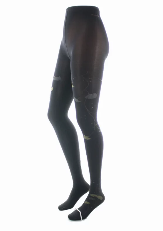 Collants 40D Albizia Noir et Kaki semi opaque. De la marque Berthe Aux Grands Pieds. Fabrication exclusivement française.