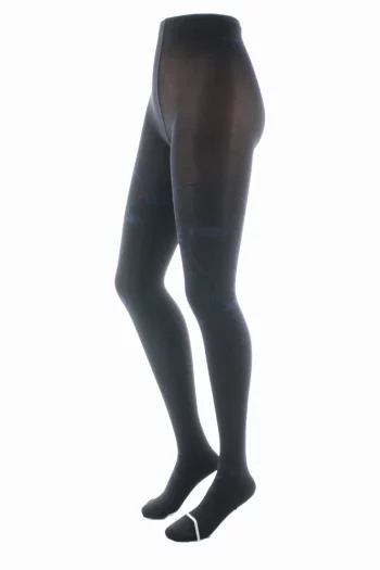 Collants 40D Albizia Noir et marine semi opaque. De la marque Berthe Aux Grands Pieds. Fabrication exclusivement française.