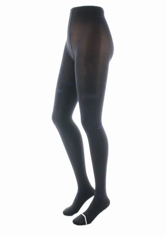 Collants 40D Albizia Noir et marine semi opaque. De la marque Berthe Aux Grands Pieds. Fabrication exclusivement française.