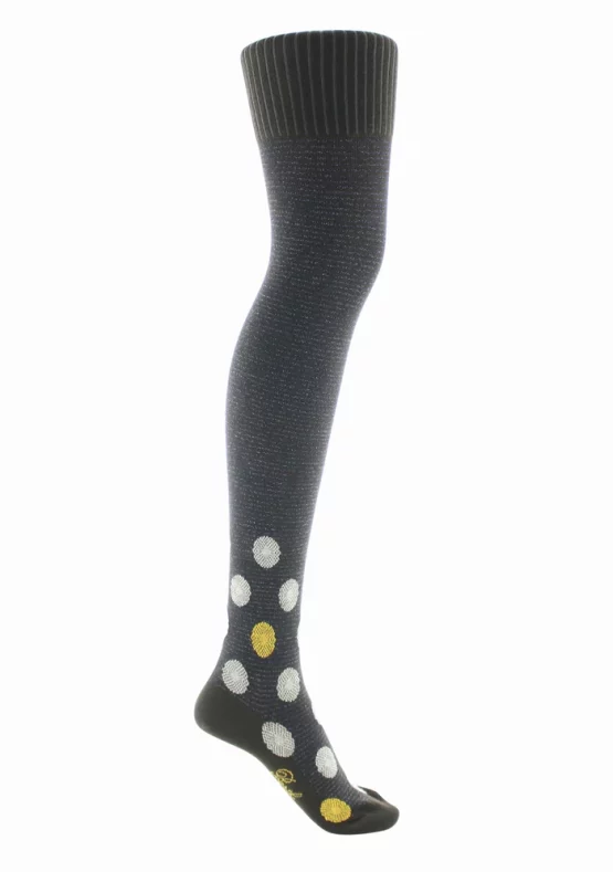 Jambières en coton et aux motifs de fleurs graphiques sur fond marron. De la marque Berthe Aux Grands Pieds. Fabrication 100% française