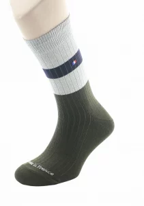 Chaussettes à côtes pour homme en laine Perrin Kaki – Image 5