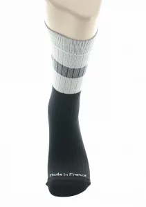 Chaussettes à côtes pour homme en laine Perrin Noir – Image 2