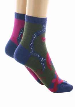 Chaussettes Courtes Le Paon de la marque Berthe Aux Grands Pieds. Modèle en laine et coton. Fabrication exclusivement française.