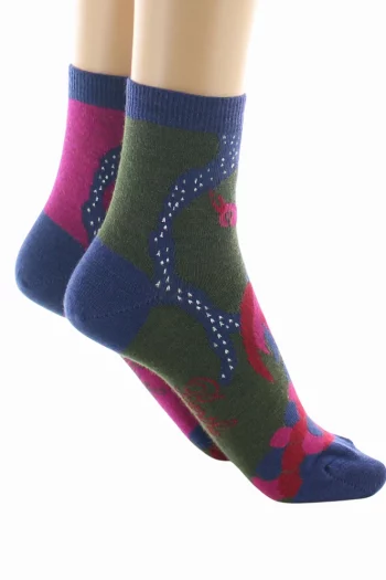 Chaussettes Courtes Le Paon de la marque Berthe Aux Grands Pieds. Modèle en laine et coton. Fabrication exclusivement française.