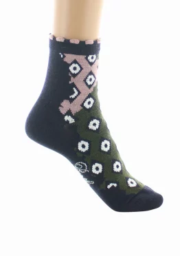 Chaussettes Courtes Losanges de la marque Berthe Aux Grands Pieds. Modèle en laine et coton. Fabrication exclusivement française.