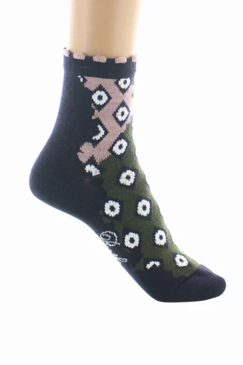 Chaussettes Courtes Losanges de la marque Berthe Aux Grands Pieds. Modèle en laine et coton. Fabrication exclusivement française.