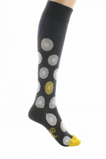 Chaussettes hautes Fleurs Graphiques de la marque Berthe Aux Grands Pieds. Tricotées en laine et en coton. Fabrication exclusivement française.