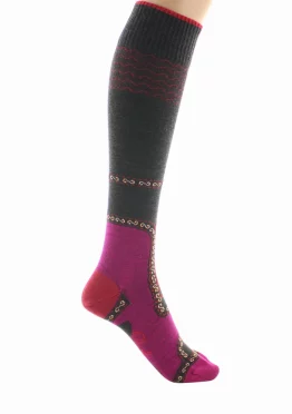 Chaussettes hautes La Veste Napoléonienne de la marque Berthe Aux Grands Pieds. Tricotées en laine et en coton. Fabrication exclusivement française.