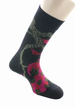 Chaussettes homme en laine le Paon de la marque Berthe Aux Grands Pieds. Tricotées en laine et coton. Fabrication exclusivement française.