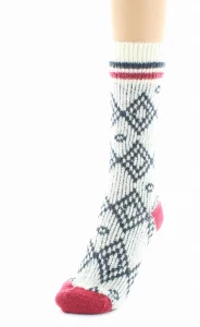 Chaussettes Jacquard Laine Alpaga Blanc – Image 2