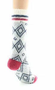Chaussettes Jacquard Laine Alpaga Blanc – Image 5