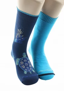 Chaussettes Réversibles Tortue Bleu – Image 2