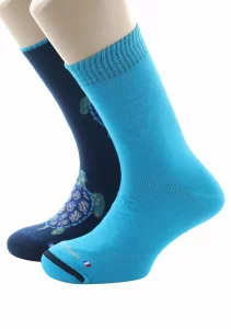 Chaussettes Réversibles Tortue Bleu – Image 3