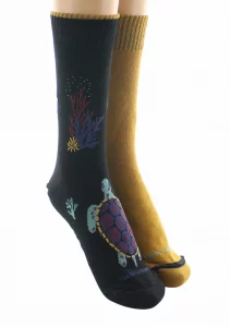 Chaussettes Réversibles Tortue Noir Moutarde – Image 2