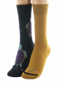 Chaussettes Réversibles Tortue Noir Moutarde – Image 3