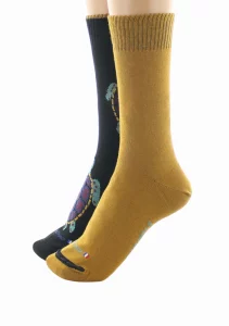 Chaussettes Réversibles Tortue Noir Moutarde – Image 4
