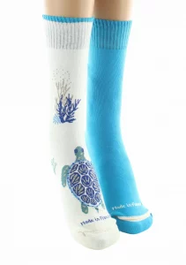 Chaussettes Réversibles Tortue Ecru Bleu – Image 3