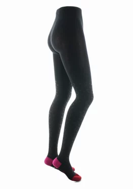 Collants en coton Léopard, chauds et confortables, aux finitions mains. De la marque Berthe Aux Grands Pieds. Fabrication 100% française