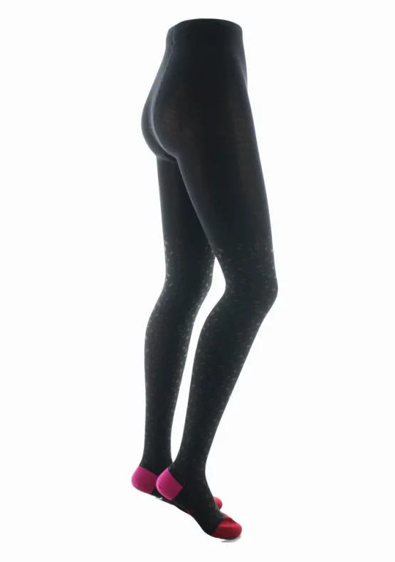 Collants en coton Léopard, chauds et confortables, aux finitions mains. De la marque Berthe Aux Grands Pieds. Fabrication 100% française