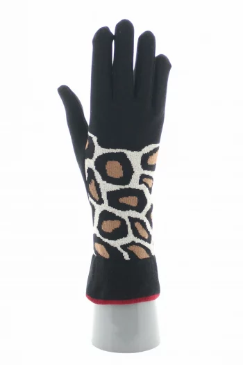 Gants en coton aux motifs de tâches de Léopard. De la marque Berthe Aux Grands Pieds. Fabrication exclusivement française.