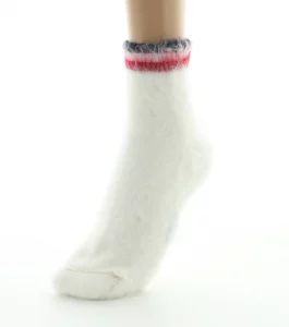 Chaussons de nuit en laine grattée Blanc – Image 4