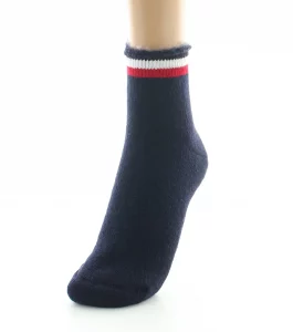 Chaussons de nuit en laine grattée Marine – Image 2