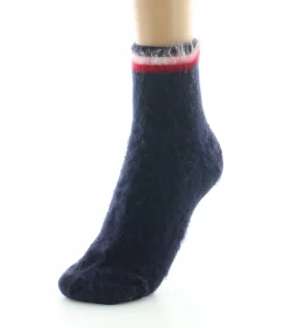 Chaussons de nuit en laine grattée Marine – Image 4