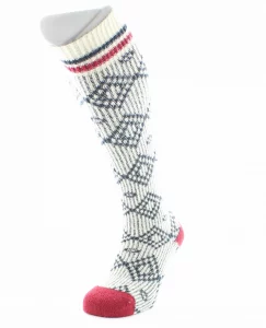 Chaussettes Hautes Jacquard Laine Alpaga Blanc – Image 5