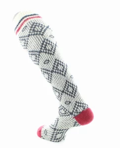 Chaussettes Hautes Jacquard Laine Alpaga Blanc – Image 4