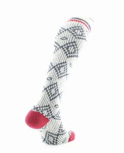 Chaussettes Hautes Jacquard Laine Alpaga Blanc – Image 3