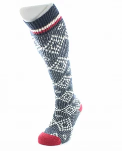 Chaussettes Hautes Jacquard Laine Alpaga Marine – Image 2