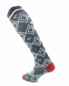 Chaussettes Hautes Jacquard Laine Alpaga Marine – Image 5