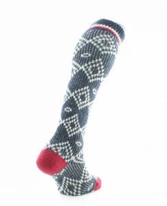 Chaussettes Hautes Jacquard Laine Alpaga Marine – Image 4