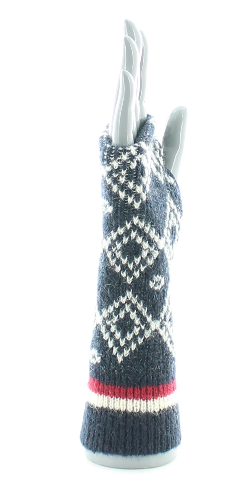 Mitaines en Laine Alpaga Jacquard Marine – Image 2