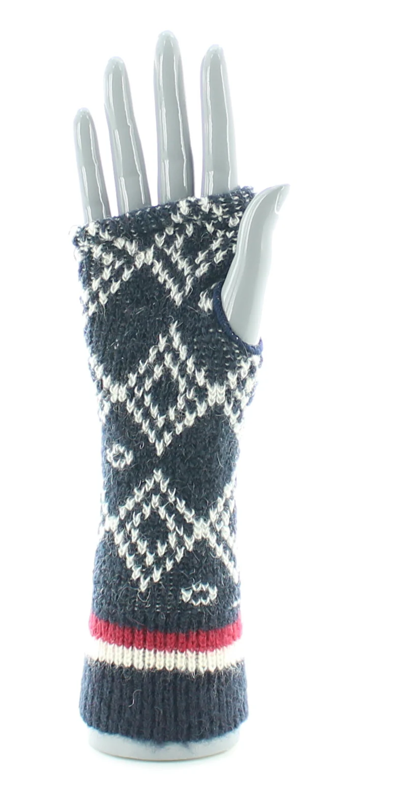 Mitaines en Laine Alpaga Jacquard Marine – Image 4