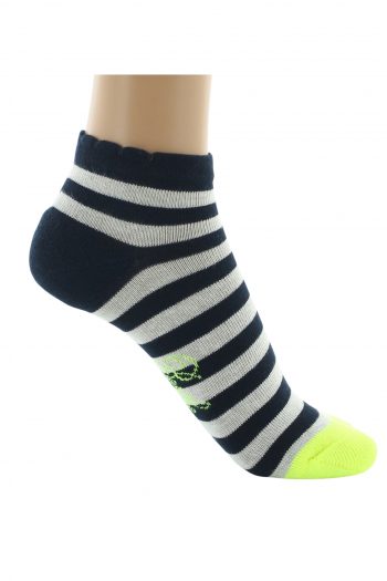 Socquettes de Sport Rayures Marine Ivoire