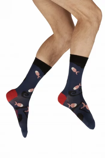 Chaussettes Homme Poisson Rouges