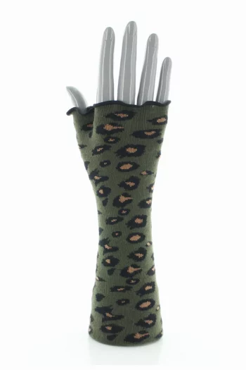 Mitaines en Coton Léopard Kaki