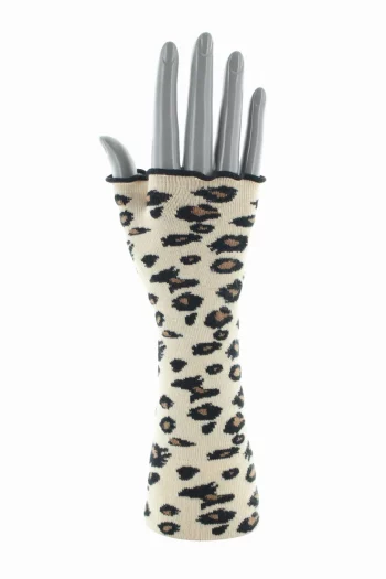 Mitaines en Coton Léopard ecru