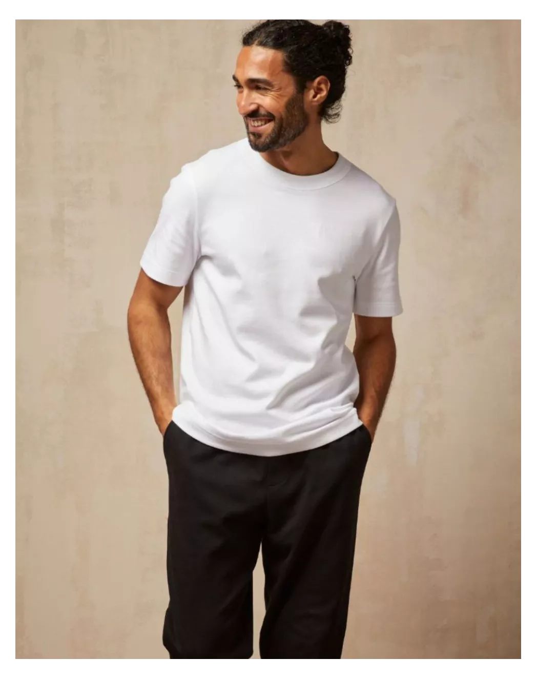 T-shirt Pur Coton Homme ROBIN Blanc. T-shirt épais, fabrication française par La Manufacture Lemahieu à Saint-André-Lez-Lille (59)