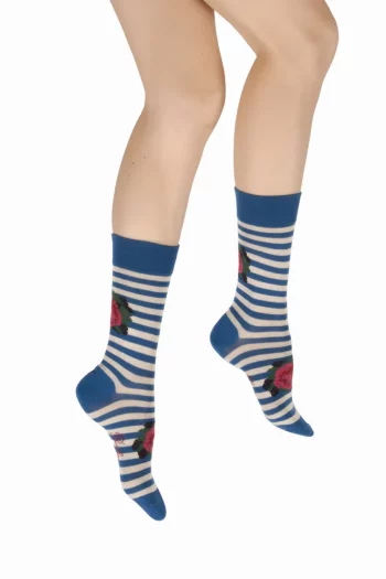 Chaussettes Coton La Rose Marinière Bleue