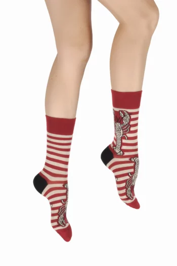 Chaussettes Coton Homard Marinière Rouge