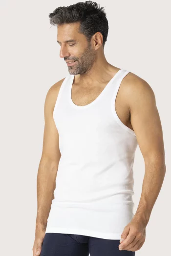 Débardeur blanc de la marque Eminence en pur coton. coloris blanc. Fabrication exclusivement française par la manufacture Eminence