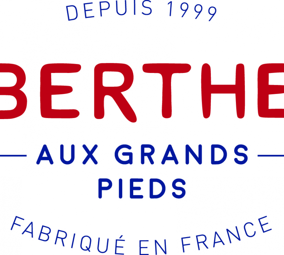 Logo de la marque Berthe Aux Grands Pieds. Marque de chaussettes, collants et prêt-à-porter de fabrication exclusivement française